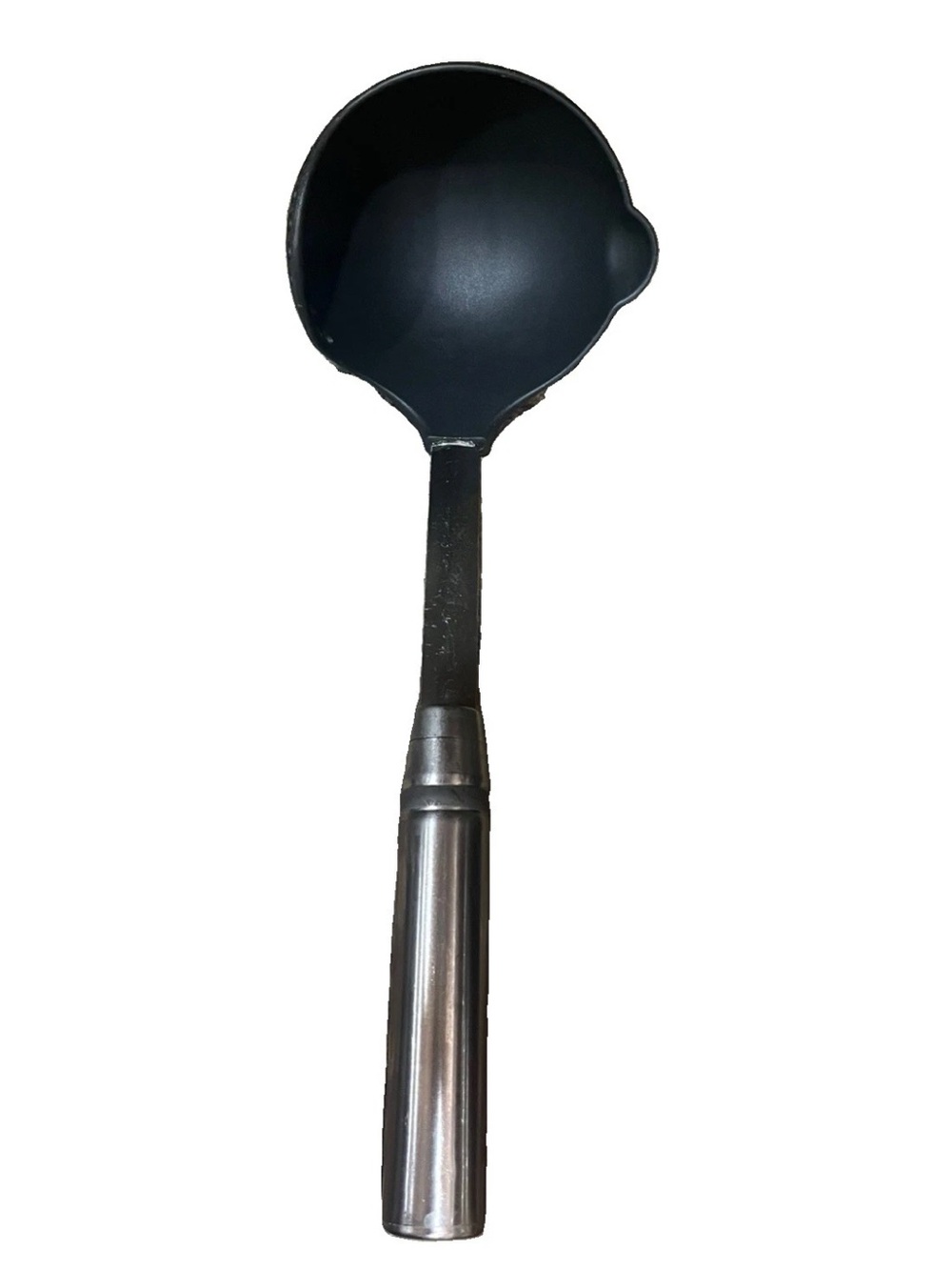 Pampered Chef Nylon Straining Ladle #100126 No Roll Stainless Handle Retired
